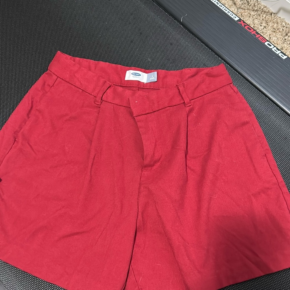Old Navy dark red shorts.